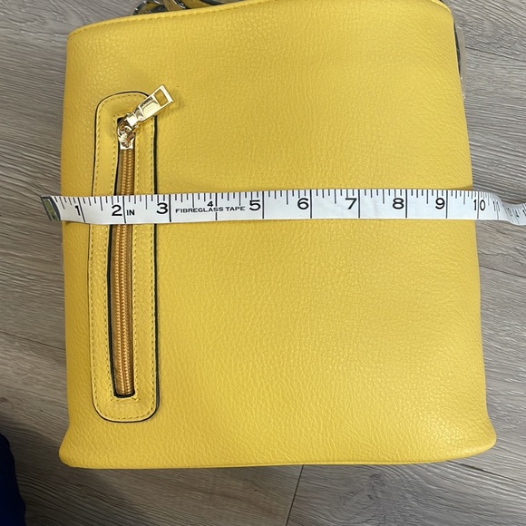 Madi Claire "Brook" Pebble Grain Shoulder Bag w/Adjustable Strap-SunflowerYellow - Picture 6 of 11